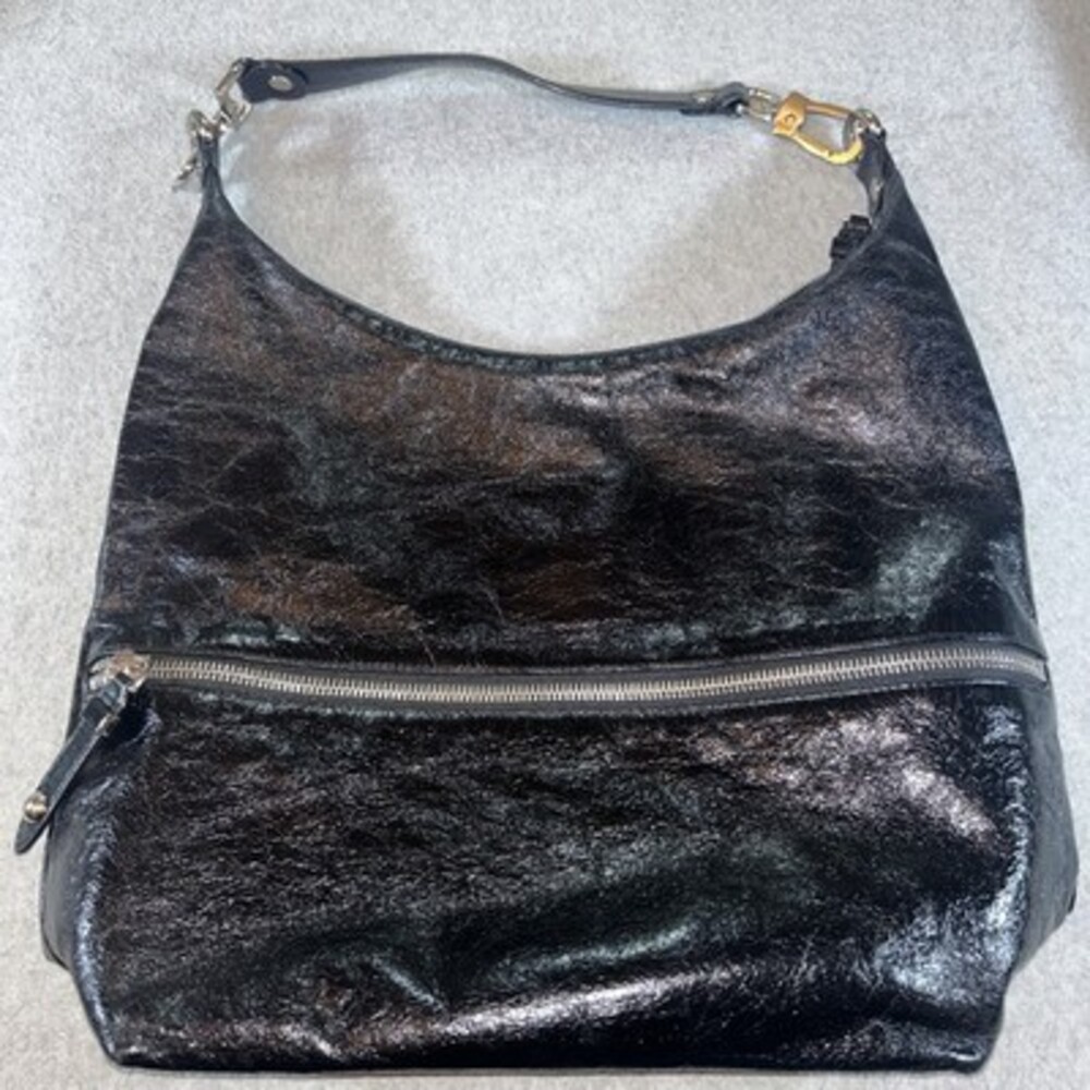 HOBO Leather Slouch Shoulder Bag Black